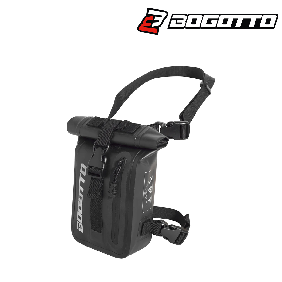 Nožni ruksak za motor - torba Bogotto Terreno Roll-Top - Crni
