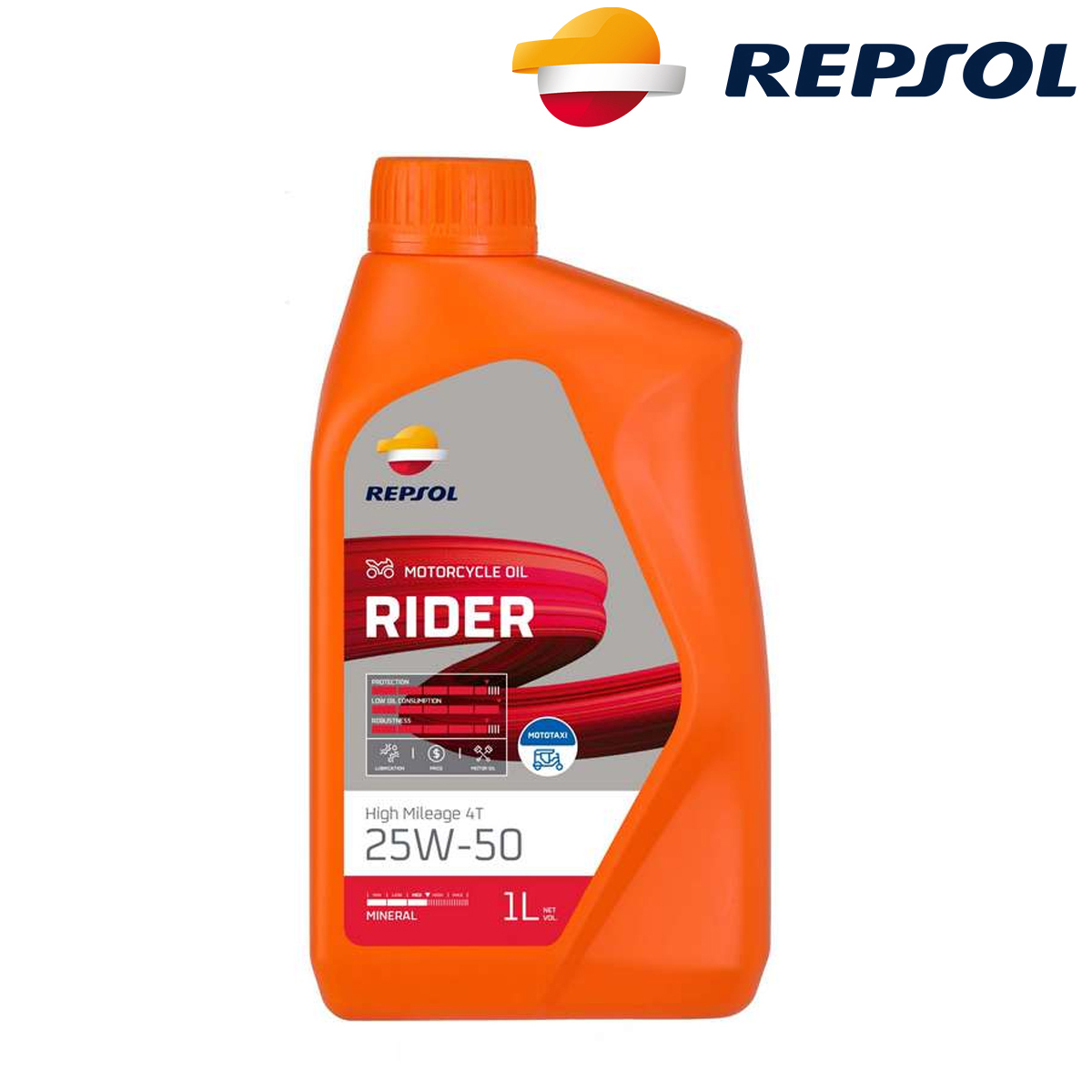 Motorno ulje - ulje za motore Repsol Rider High Mileage 4T 25W50 1l RPP2132UHC