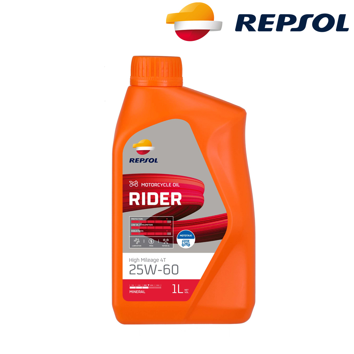 Motorno ulje - ulje za motore Repsol Rider High Mileage 4T 25W60 1l RPP2132VHC