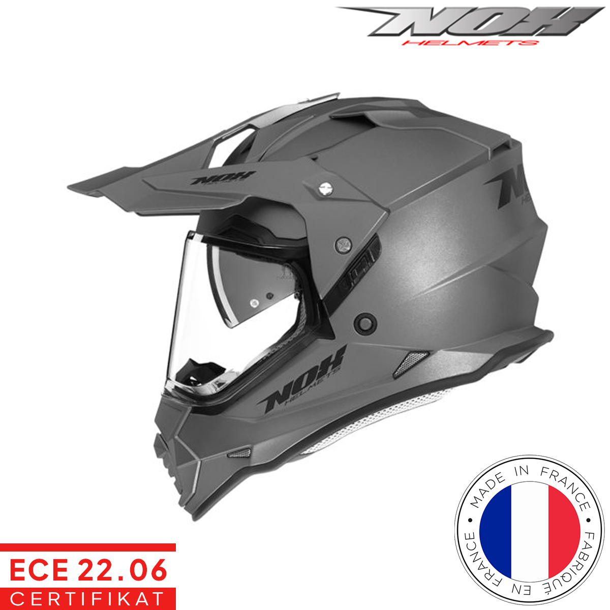 Zatvorena - full face off road kaciga za motor NOX Trail 632A N312 - Mat Titanium