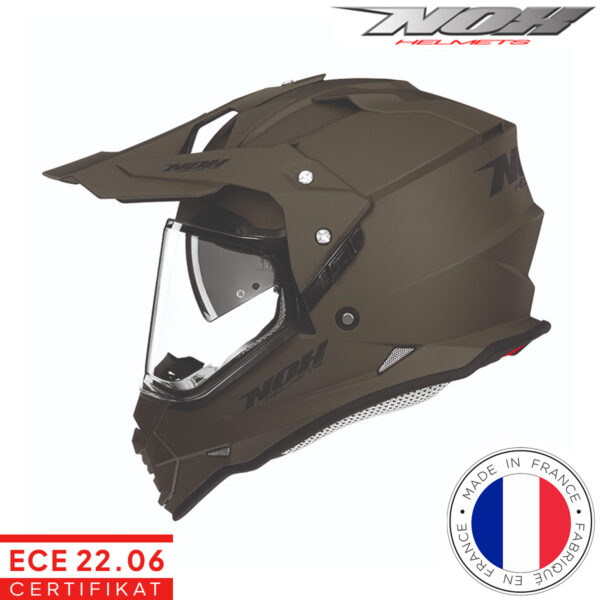 Zatvorena - full face off road kaciga za motor NOX Trail 632A N312 - Mat kaki zelena