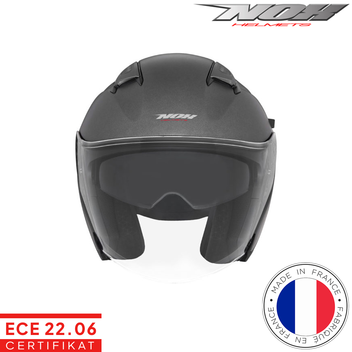 Otvorena - jet kaciga za motor NOX Y885 N130 - Mat Titanium