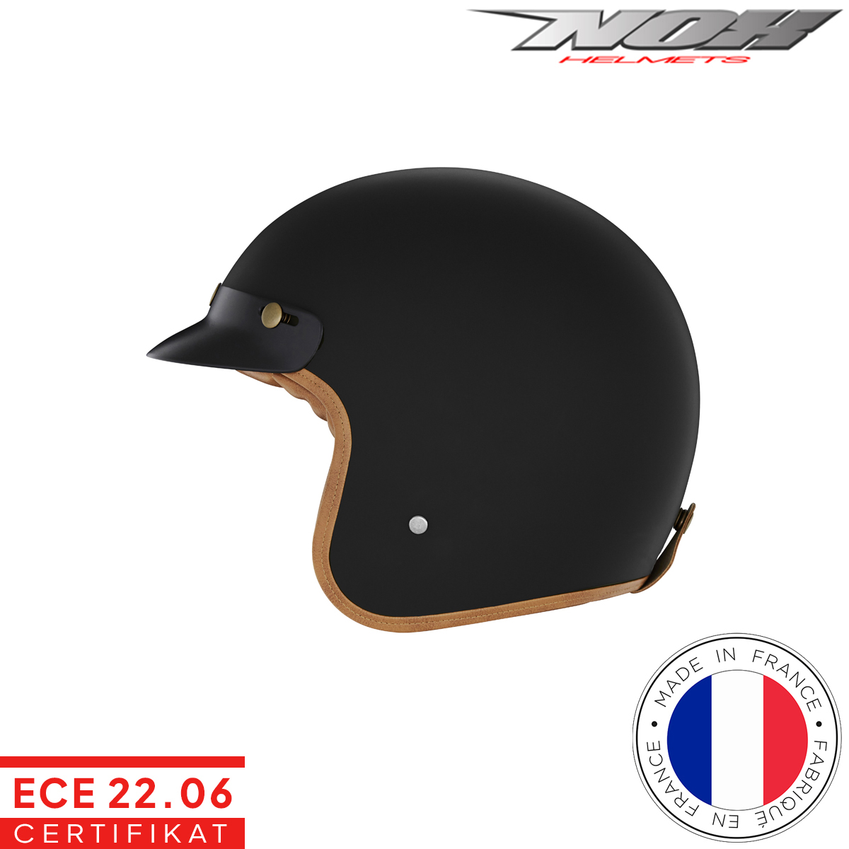 Otvorena - jet kaciga za motor NOX N243 - Mat Crna