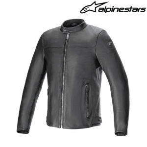 Kožna jakna za motor Alpinestars Blacktrack - Crna