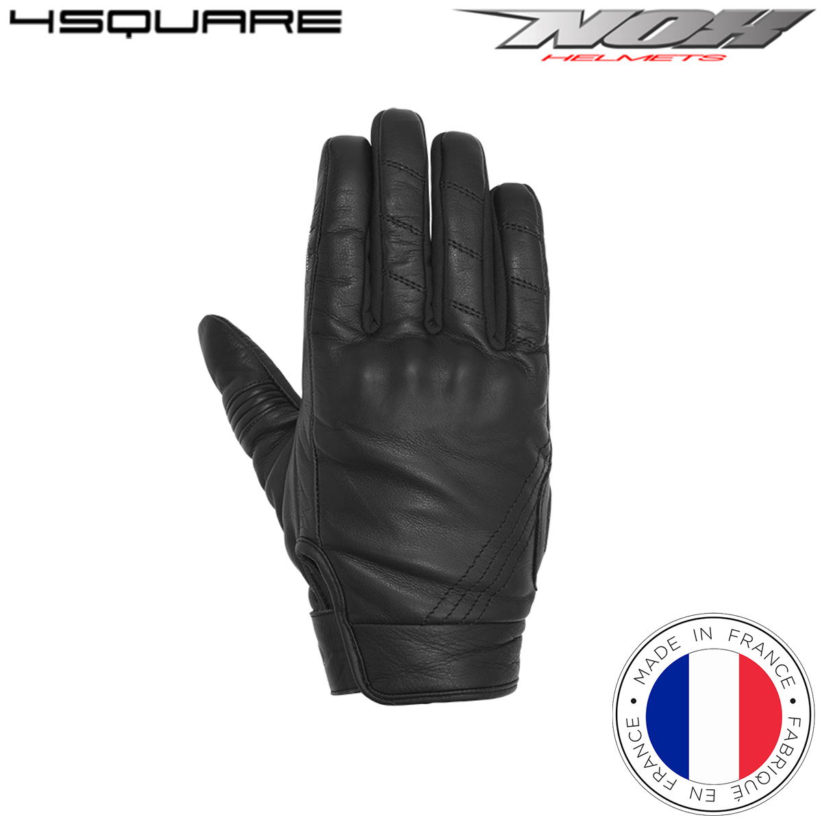 Kožne rukavice za motor NOX 4square Stealth - Crne