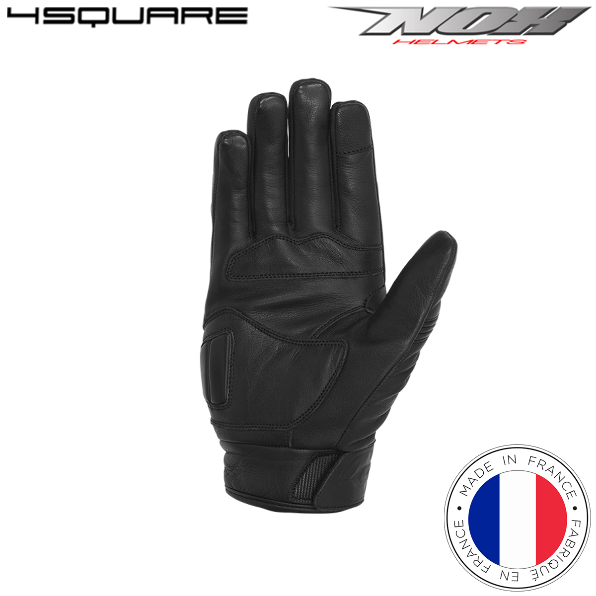 Kožne rukavice za motor NOX 4square Stealth - Crne