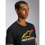 Majica za motor Alpinestars Aligned CSF Tee - Crna - Image 5