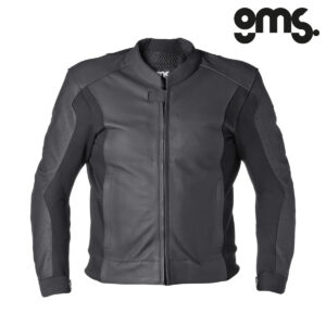 Kožna jakna za motor GMS GS-1 - Crna