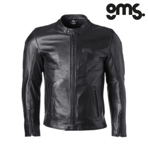 Kožna jakna za motor GMS The Roland Stones - Crna