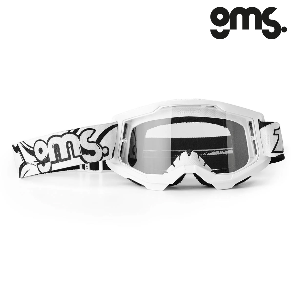 Naočale za motor GMS Strata 2 - Bijele sa providnim staklom