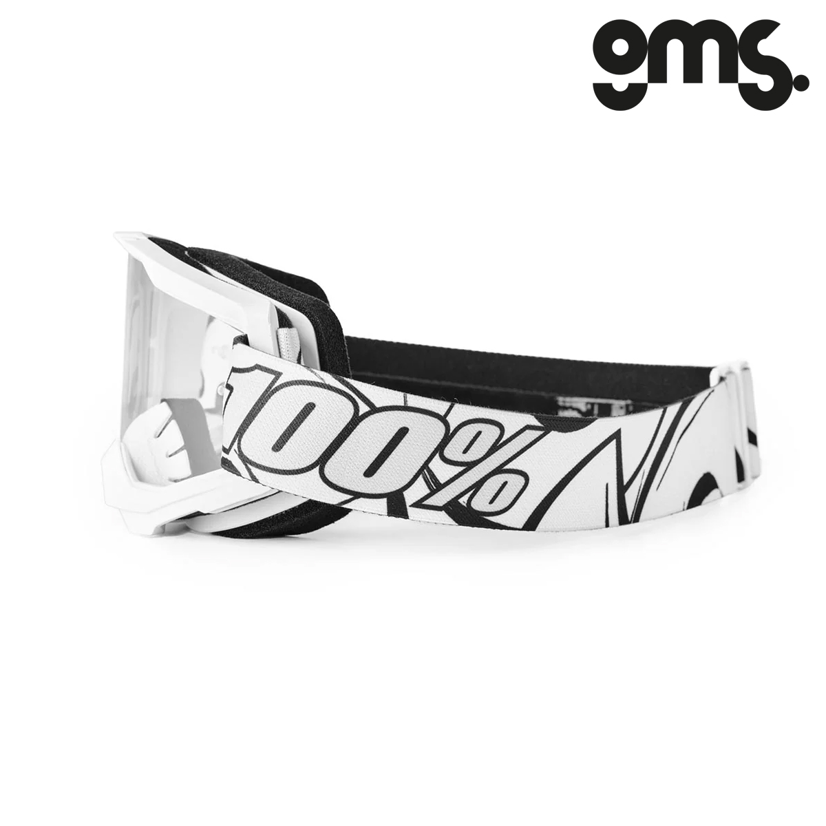 Naočale za motor GMS Strata 2 - Bijele sa providnim staklom